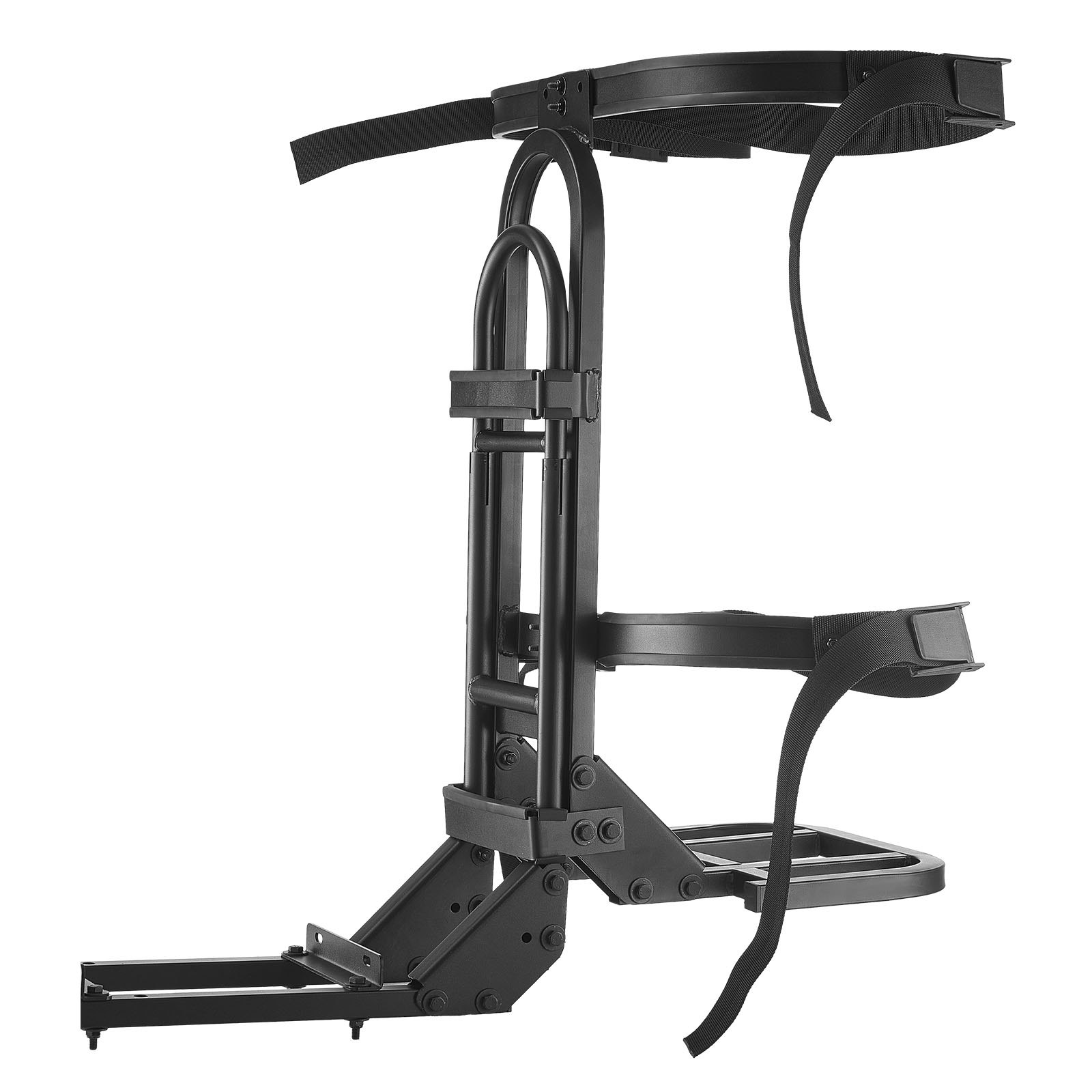 VEVOR Golf Cart Rear Seat Bag Holder, 688 x 395 x 755 mm, Compatible with Most Golf Carts with Rear Seat Grab Bar, Space-Saving Carbon Steel Bag Holder Bracket, No-Drilling Installation, Black