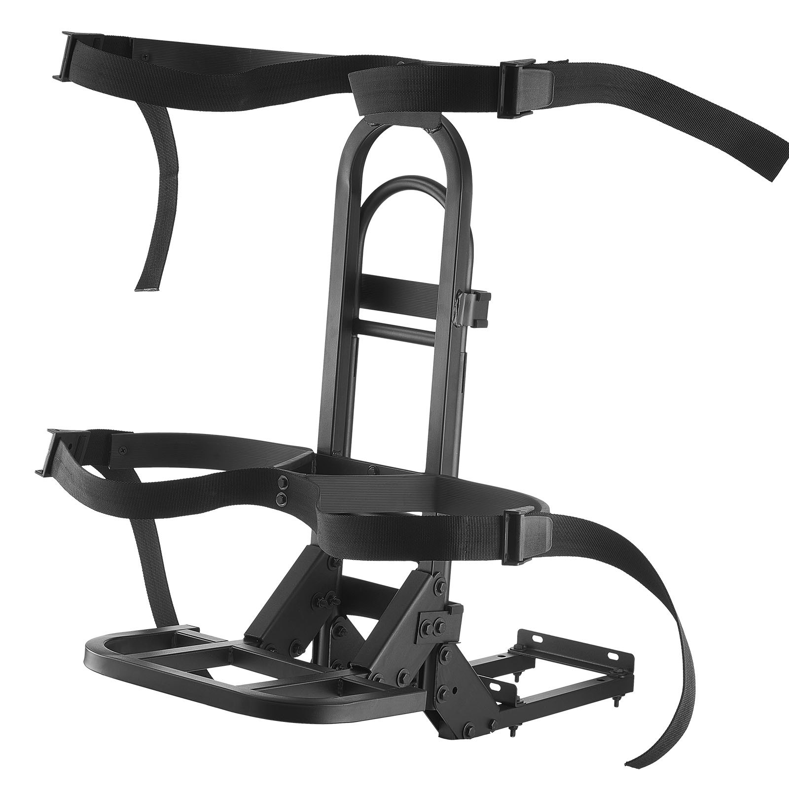 VEVOR Golf Cart Rear Seat Bag Holder, 688 x 395 x 755 mm, Compatible with Most Golf Carts with Rear Seat Grab Bar, Space-Saving Carbon Steel Bag Holder Bracket, No-Drilling Installation, Black