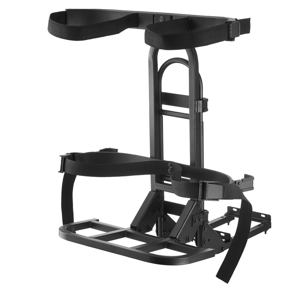 VEVOR Golf Cart Rear Seat Bag Holder, 705 x 410 x 785 mm, Compatible with Most Golf Carts with Rear Seat Grab Bar, Space-Saving Carbon Steel Bag Holder Bracket, No-Drilling Installation, Black