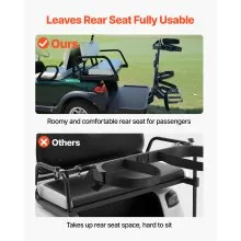 Upgraded Golf Cart Rear Seat Bag Holder 27.8 x 16.1 x 30.9 Inch Carbon Steel