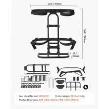 Upgraded Golf Cart Rear Seat Bag Holder 27.8 x 16.1 x 30.9 Inch Carbon Steel