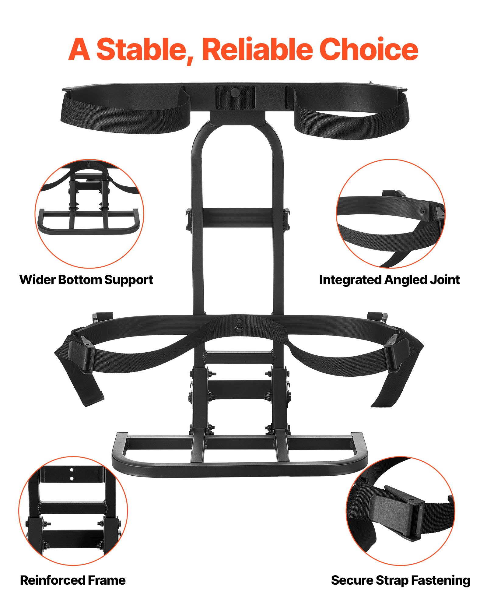 VEVOR Golf Cart Rear Seat Bag Holder, 705 x 410 x 785 mm, Compatible with Most Golf Carts with Rear Seat Grab Bar, Space-Saving Carbon Steel Bag Holder Bracket, No-Drilling Installation, Black