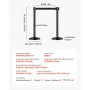 VEVOR Stanchion Post, 6 Pcs Crowd Control Barrier with 6 Retractable Belts, Carbon Steel Black Stanchion Post Queue with Sand Injection Hollow Base for Theaters, Parties, Weddings, Exhibitions, Black