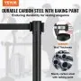 VEVOR Crowd Control Stanchions, 2-Pack Crowd Control Barriers, Carbon Steel Baking Painted Stanchion Queue Post with 6.5FT Black Retractable Belt, Belt Barriers Line Divider for Exhibition, Airport