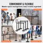 VEVOR Crowd Control Stanchions, 6-Pack Crowd Control Barriers, Carbon Steel Baking Painted Stanchion Queue Post with Sign Holder & 3PCS 6.5FT Retractable Belt, Belt Barrier Line Divider, Easy Assembly