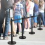 VEVOR Crowd Control Stanchions, 6-Pack Crowd Control Barriers, Carbon Steel Baking Painted Stanchion Queue Post with Sign Holder & 3PCS 6.5FT Retractable Belt, Belt Barrier Line Divider, Easy Assembly