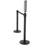 VEVOR Crowd Control Stanchions, 6-Pack Crowd Control Barriers, Carbon Steel Baking Painted Stanchion Queue Post with Sign Holder & 3PCS 6.5FT Retractable Belt, Belt Barrier Line Divider, Easy Assembly