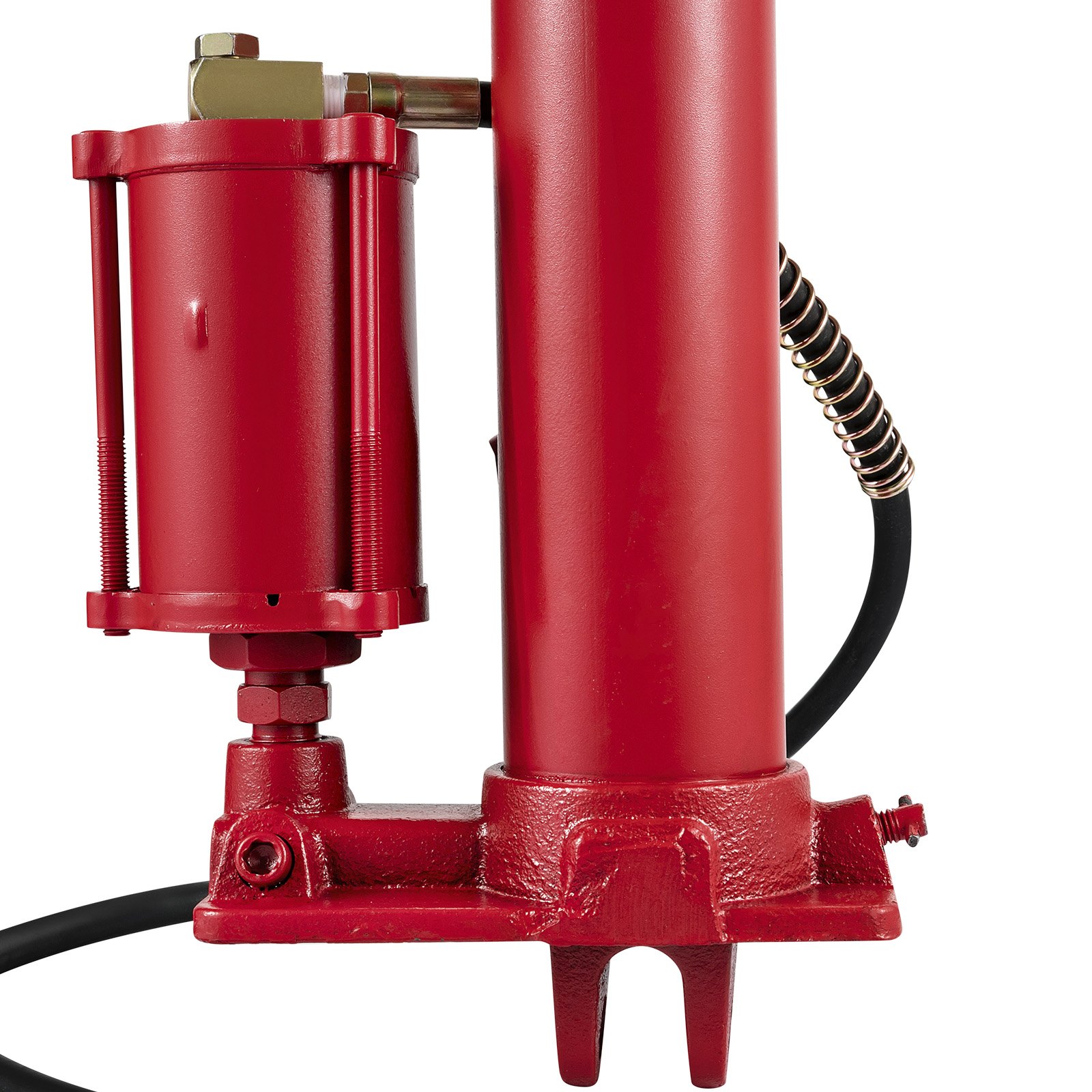 VEVOR Hydraulic/Pneumatic Long Ram Jack, 8 Tons/17363 lbs Capacity, with Single Piston Pump and Clevis Base, Manual Cherry Picker with Handle, for Garage/Shop Cranes, Engine Lift Hoist, Red
