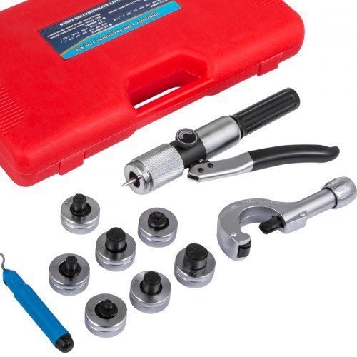 VEVOR CT-300-A Hydraulic Tube Expander 7 Lever HVAC Swaging Tool Kit 3/8 to 1-1/8inch Hydraulic Copper Tube Expander Tool with Tube Cutter and Deburring Tool