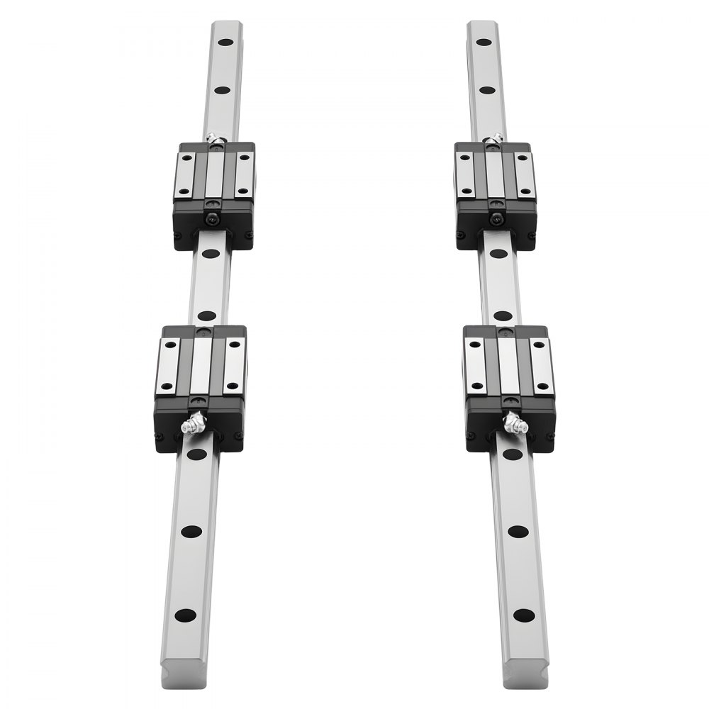 VEVOR Linear Rail Guide Kit, HGR20, 2PCS 600 mm (23.62 inch) Linear Rails and 1PCS Ball Screw, 4PCS Slide Blocks, with BF12/BK12 End Support, Coupling, and Nut Housing, for DIY CNC Routers Lathes