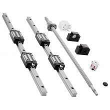 VEVOR Linear Rail Guide Kit, HGR20, 2PCS 600 mm (23.62 inch) Linear Rails and 1PCS Ball Screw, 4PCS Slide Blocks, with BF12/BK12 End Support, Coupling, and Nut Housing, for DIY CNC Routers Lathes