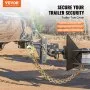 VEVOR G80 Transport Binder Chain, 3/8" x 2.9' 2-Pack Tow Chain with Clevis Snap Hook, 7100 lbs Safe Working Load, Heavy Duty Logging Chain for Transporting Towing Truck Tie Down Binding Equipment