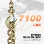 VEVOR Binder Chain G80 Tie Down Tow Chain with Hook 10mm x 88.39cm 2 Pack 3.22T