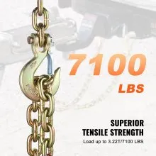 VEVOR Binder Chain G80 Tie Down Tow Chain with Hook 3/8" x 2.9' 2 Pack 7100 lbs