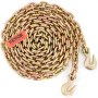 coiled VEVOR transport binder chain with two hooks and branded tag on white background.