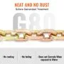 VEVOR Transport Binder Chain, 3220 kg Working Load Limit, 3/8''x20' G80 Tow Chain Tie Down with Grab Hooks, DOT Certified, Galvanized Coating Manganese Steel for Dock Factory Construction Site, 2 Pack