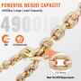 VEVOR Transport Binder Chain, 4900lbs Working Load Limit, 5/16''x20' G80 Tow Chain Tie Down with Grab Hooks, DOT Certified, Galvanized Coating Manganese Steel for Dock Factory Construction Site, 2Pack