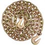 VEVOR G80 Transport Binder Chain, 3/8" x 10.3' Tow Chain with Clevis Grab Hooks, 7100 lbs Safe Working Load, Heavy Duty Trailer Logging Chain for Transporting Towing Truck Tie Down Binding Equipment