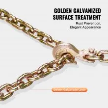 VEVOR Binder Chain G80 Tie Down Tow Chain with Two Hooks 3/8" x 10.3' 7100 lbs