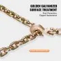 Corrente de transporte VEVOR G80, corrente de reboque de 5/16" x 10,3' com ganchos de fixação tipo manilha, carga de trabalho segura de 4.900 libras, corrente de reboque para transporte de caminhões de reboque e equipamentos de amarração