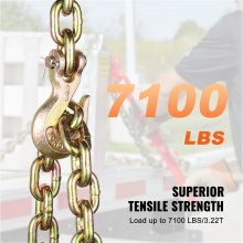 VEVOR Binder Chain G80 Kiinnitä vetoketju koukuilla 3/8"x10,3' 2 kpl 7100 lbs