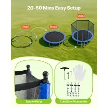 VEVOR Outdoor Trampoline, 10FT Round Recreational Trampoline with Enclosure Net, ASTM Approved, Heavy Duty Trampolines, Max 330 lbs Weight Capacity, Anti-Rust Backyard Trampolines for Kids & Adults