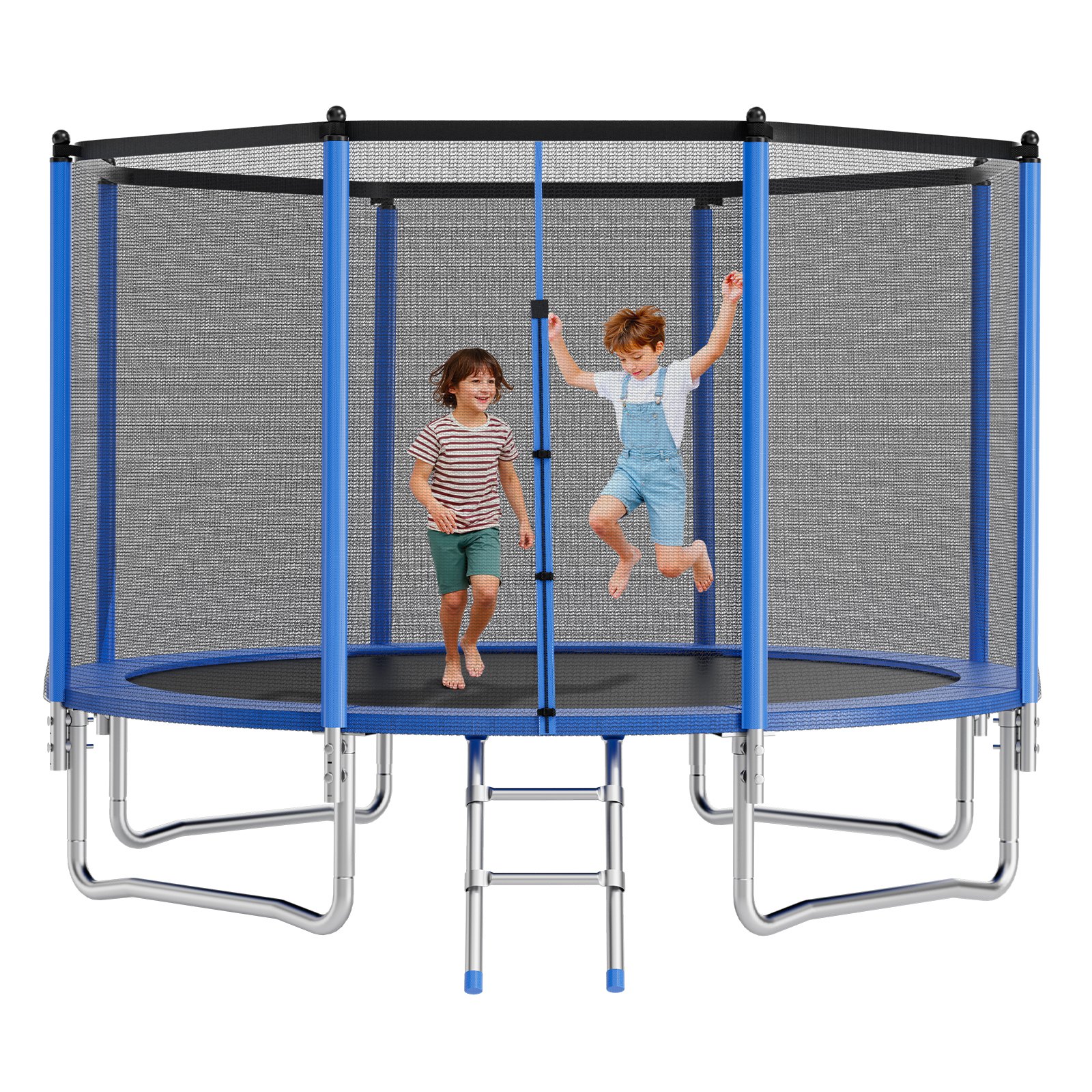 VEVOR Outdoor Trampoline, 14FT Round Recreational Trampoline with Enclosure Net, ASTM Approved, Heavy Duty Trampolines, Max 450 lbs Weight Capacity, Anti-Rust Backyard Trampolines for Kids & Adults
