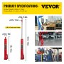 VEVOR Hydraulic Long Ram Jack, 12 Tons/26455 lbs Capacity, with Single Piston Pump and Flat Base, Manual Cherry Picker with Handle, for Garage/Shop Cranes, Engine Lift Hoist, Red
