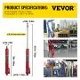 VEVOR Hydraulic Long Ram Jack, 12 Tons/26455 lbs Capacity, with Single Piston Pump and Clevis Base, Manual Cherry Picker with Handle, for Garage/Shop Cranes, Engine Lift Hoist, Red