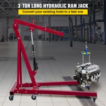 VEVOR Hydraulic Long Ram Jack Jack, Single Pump 3 Ton Engine Lift Cherry Picker