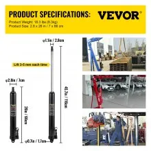 VEVOR 3 Ton Long Ram Hydraulic Jack Manual Single Pump Engine Lift Cherry Picker