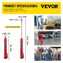 VEVOR Hydraulic Long Ram Jack, 4 Tons/8818 lbs Capacity, with Single Piston Pump and Flat Base, Manual Cherry Picker with Handle, for Garage/Shop Cranes, Engine Lift Hoist, Red
