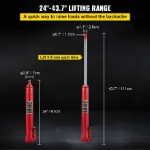 VEVOR 4 Ton Long Ram Hydraulic Jack Manual Single Pump Engine Lift Cherry Picker