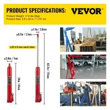 VEVOR 4 Ton Long Ram Hydraulic Jack Manual Single Pump Engine Lift Cherry Picker