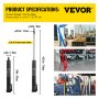 VEVOR Hydraulic Long Ram Jack, 8 Tons/17636 lbs Capacity, with Single Piston Pump and Clevis Base, Manual Cherry Picker w/Handle, for Garage/Shop Cranes, Engine Lift Hoist, Black