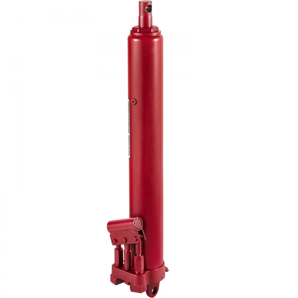 VEVOR Hydraulic Long Ram Jack, 8 Tons/17636 lbs Capacity, with Dual Piston Pump and Clevis Base, Manual Cherry Picker with Handle, for Garage/Shop Cranes, Engine Lift Hoist, Red