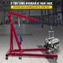 VEVOR Hydraulic Long Ram Jack, 3 Tons/6600 lbs Capacity, with Single Piston Pump and Clevis Base, Manual Cherry Picker with Handle, for Garage/Shop Cranes, Engine Lift Hoist, Blue