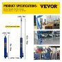 VEVOR Hydraulic Long Ram Jack, 8 Tons/17363 lbs Capacity, with Single Piston Pump and Clevis Base, Manual Cherry Picker with Handle, for Garage/Shop Cranes, Engine Lift Hoist, Blue