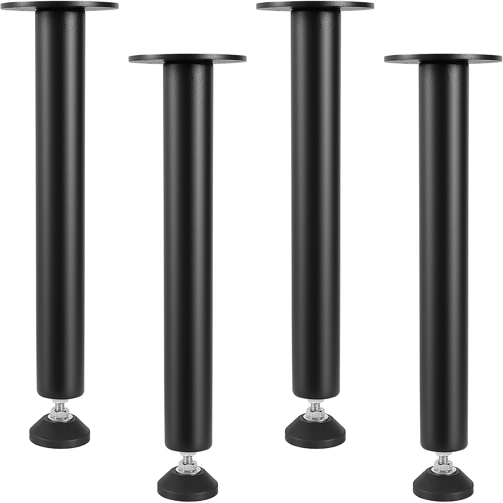 VEVOR 406.4MM Adjustable Desk Legs, Reinforced Steel Office Table Furniture legs Set of 4 for DIY, 1200 lbs Load Capacity Heavy Duty Desk Legs, Quick Instalation Legs with Adjustable Foot Cup Black