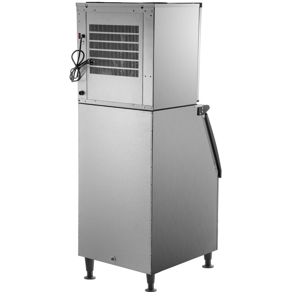 VEVOR 110V Commercial Ice Maker 360LB/24H, Industrial Modular Stainless Steel Ice Machine with 250LB Large Storage Bin, 195PCS Ice Cubes Ready in 8-15 Mins, Professional Refrigeration Equipment