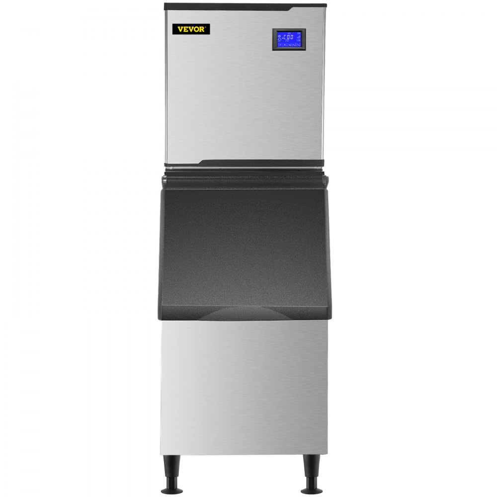 VEVOR 110V Commercial Ice Maker 360LB/24H, Industrial Modular Stainless Steel Ice Machine with 250LB Large Storage Bin, 195PCS Ice Cubes Ready in 8-15 Mins, Professional Refrigeration Equipment