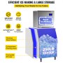 VEVOR 110V Commercial Ice Maker 360LB/24H, Industrial Modular Stainless Steel Ice Machine with 250LB Large Storage Bin, 195PCS Ice Cubes Ready in 8-15 Mins, Professional Refrigeration Equipment