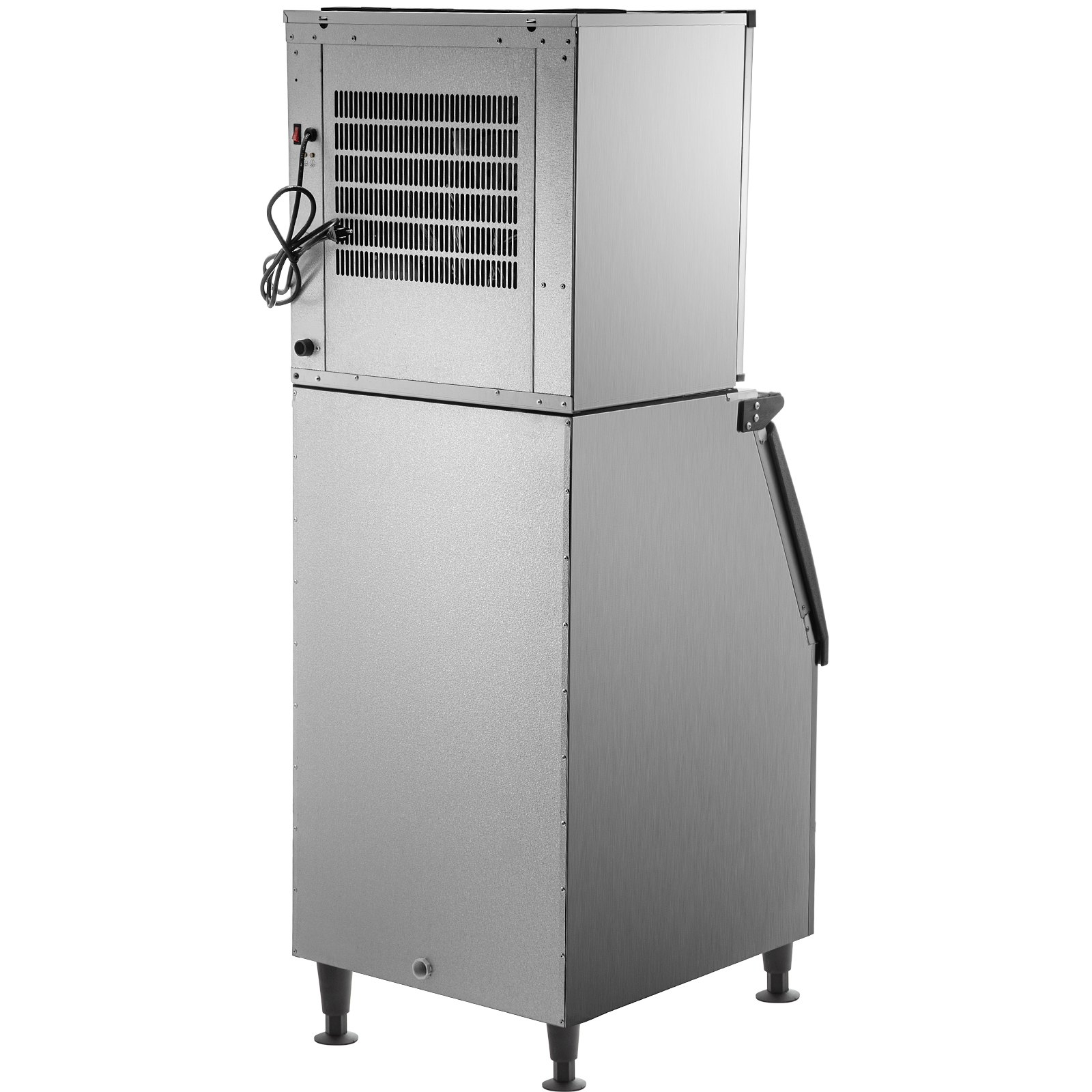 VEVOR 110V Commercial Ice Maker 360LB/24H, Industrial Modular Stainless Steel Ice Machine with 250LB Large Storage Bin, 195PCS Ice Cubes Ready in 8-15 Mins, Professional Refrigeration Equipment