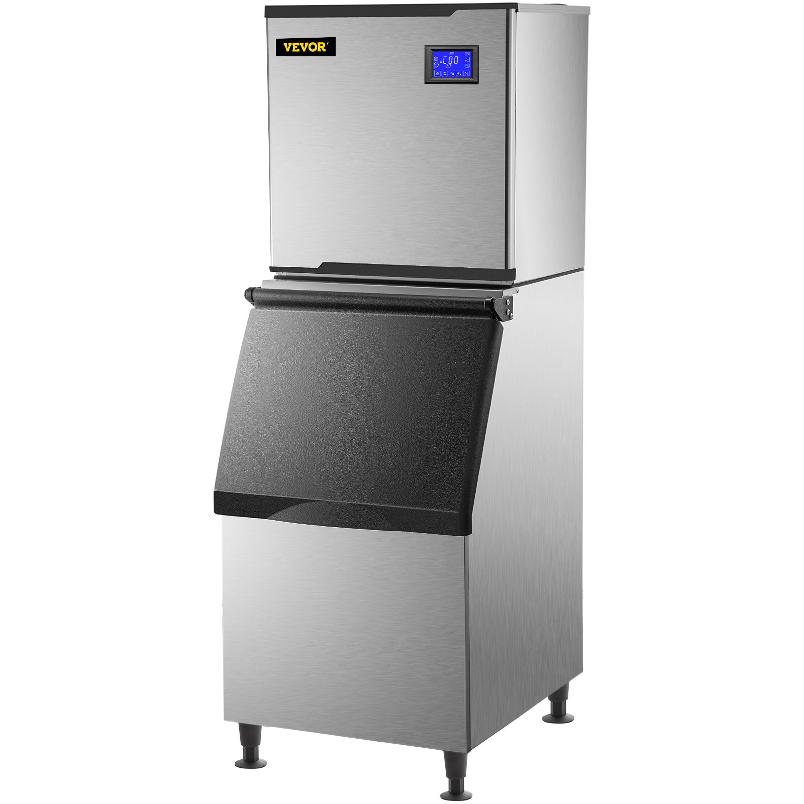 VEVOR 110V Commercial Ice Maker 360LB/24H, Industrial Modular Stainless Steel Ice Machine with 250LB Large Storage Bin, 195PCS Ice Cubes Ready in 8-15 Mins, Professional Refrigeration Equipment