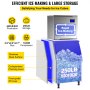 VEVOR Máquina de hielo comercial de 110 V, 440 lb/24 h, máquina de hielo modular industrial de acero inoxidable con contenedor de almacenamiento grande de 250 lb, 234 cubitos de hielo listos en 8-15 minutos, equipo de refrigeración profesional
