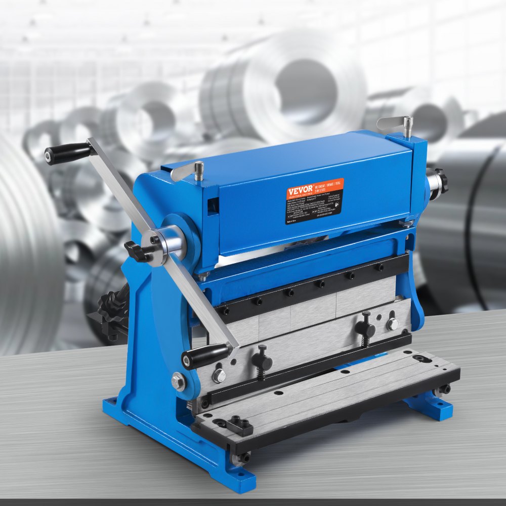 VEVOR Sheet Metal Brake, 305 mm, 3-In-1 Combination Shear Brake Roll Machine, 1 mm Capacity Shear Press Brake with 90° Max Bending Angle, Shears and Slip Roll Machine for Shear Bending Rolling