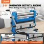 VEVOR Sheet Metal Brake, 305 mm, 3-In-1 Combination Shear Brake Roll Machine, 1 mm Capacity Shear Press Brake with 90° Max Bending Angle, Shears and Slip Roll Machine for Shear Bending Rolling