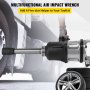 VEVOR 1 Inch Heavy Duty Pneumatic Impact Wrench 3800 Nm?2804ft.lbs? AIR Impact Wrench with 8Inch Extended Anvil Impact Wrench Gun
