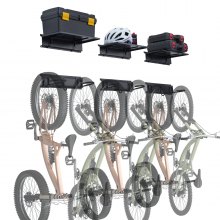 VEVOR Bike Storage Rack Wall Mount Garage Bike Holder & 3 Shelves for 6 Bicycles