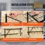 VEVOR Bike Storage Rack Wall Mount Garage Bike Holder & 2 Shelves for 4 Bicycles